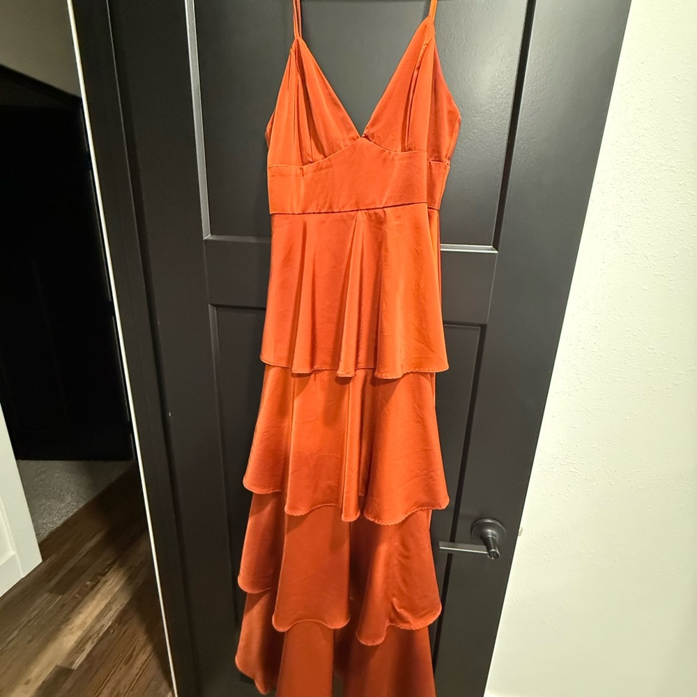 Lulu's Terracotta High Low Dress